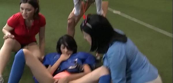  Lesbian College Sorority Students Practice Naked Fucked Up Football